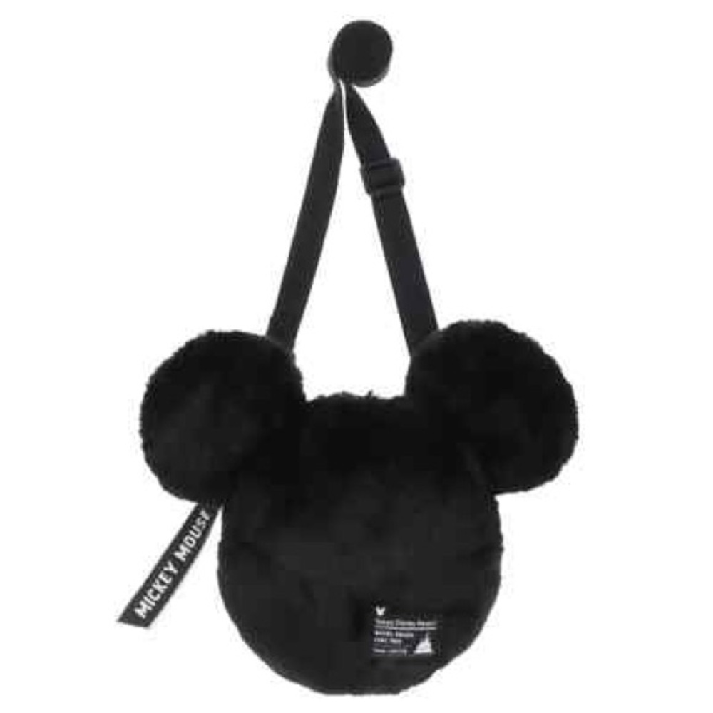 Tokyo Disney black Mickey Mouse furry crossbody bag